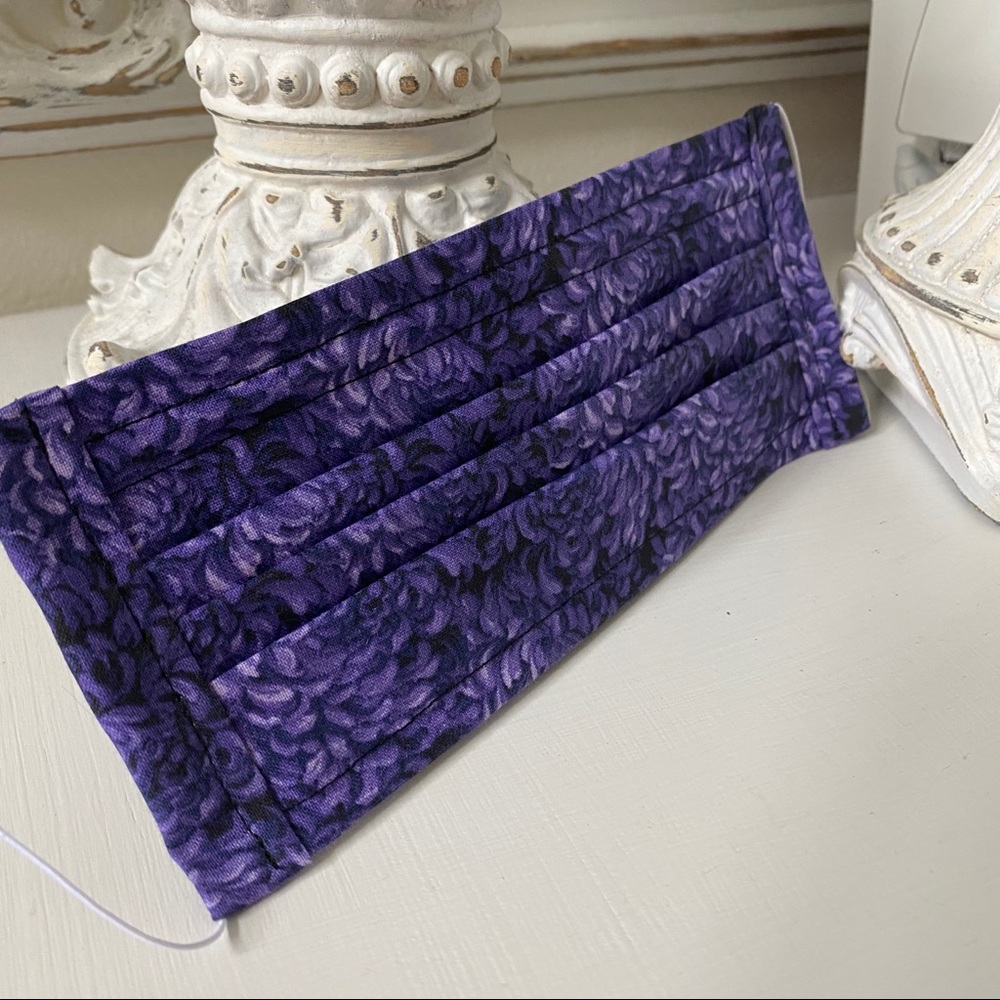 Purple/black floral face mask